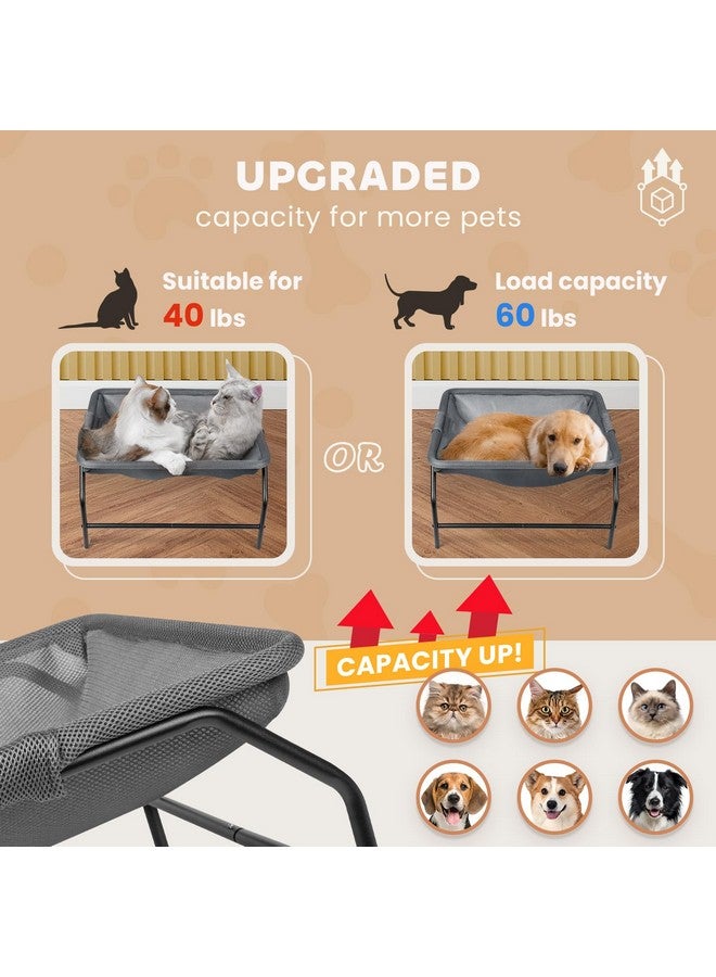 JUNSPOW Cat Bed [Large Cats] Cat Hammock Dog Bed Pet Square Hammock Bed FreeStanding Cat Sleeping Bed Cat Supplies Whole Wash Detachable Easy Assembly Outdoor Indoor - Image 2