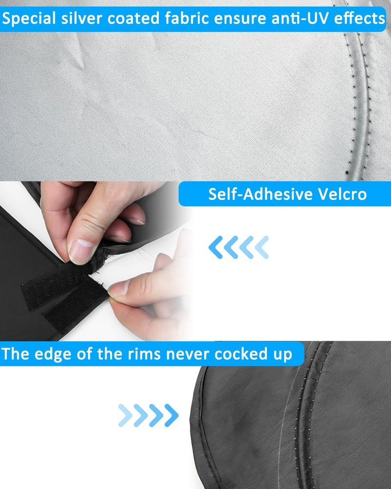 بست فيو ستارة الشمس الأمامية من BESTVIEW متوافقة مع GMC Sierra 1500 2500 3500 2014-2018، ستائر شمس قابلة للطي عاكسة لنافذة السيارة الأمامية، 3 طبقات بمادة 210T، فضية - Image 2