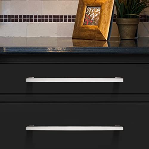 Probrico 5 Pack|10 inch Square Cabinet Pulls Brushed Nickel Drawer Handles Stainless Steel Drawer Handles Cabinet Hardware 10-1/2 inch Total Length - Image 2