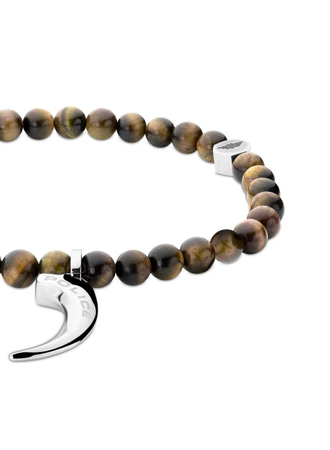 POLICE Talon Silver with Tigers Eye Bracelet For Men