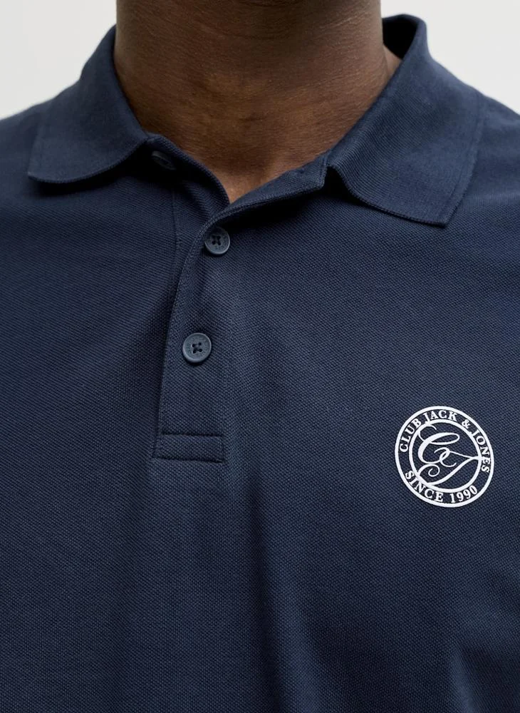 JACK & JONES Navy Blazer Regular fit short sleeve Polo for Men | Best Price UAE