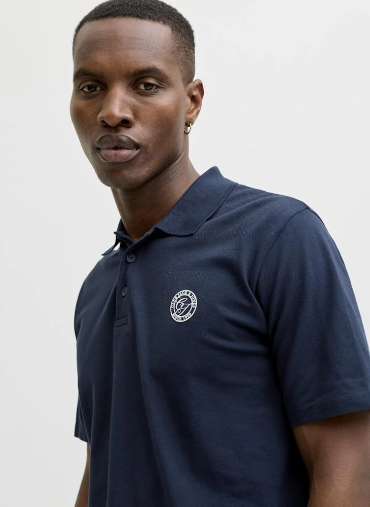 JACK & JONES Navy Blazer Regular fit short sleeve Polo for Men | Best Price UAE