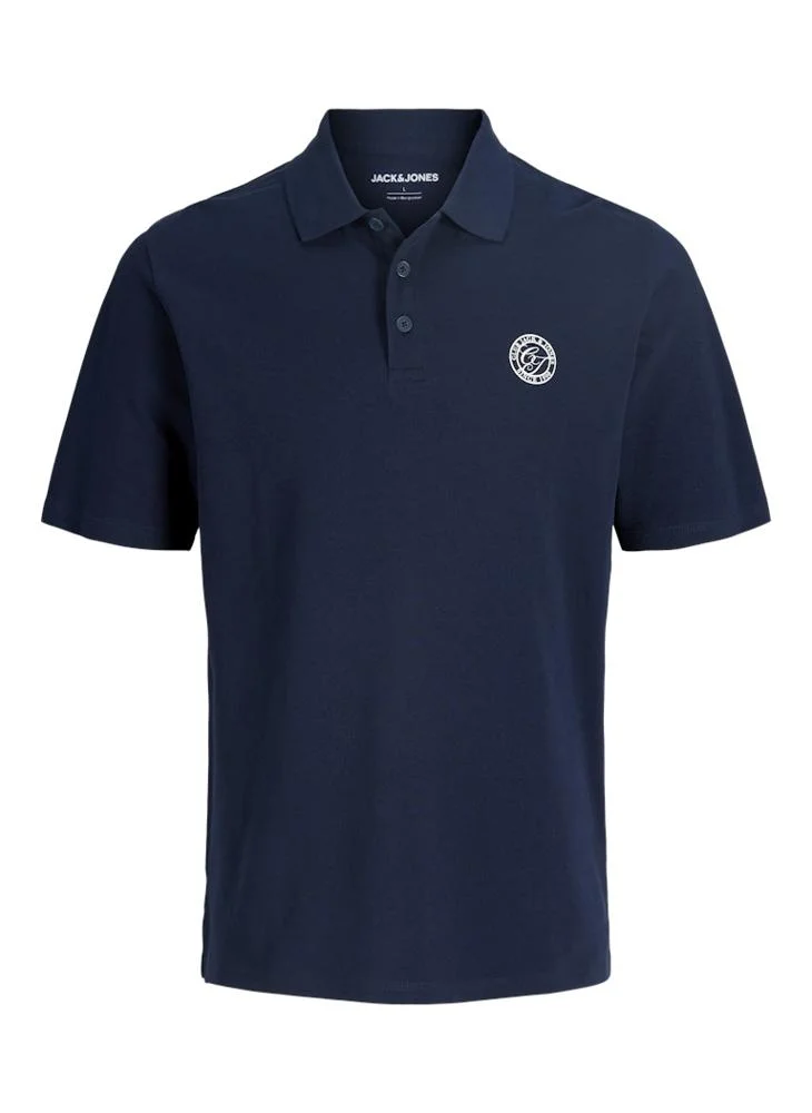 JACK & JONES Navy Blazer Regular fit short sleeve Polo for Men | Best Price UAE