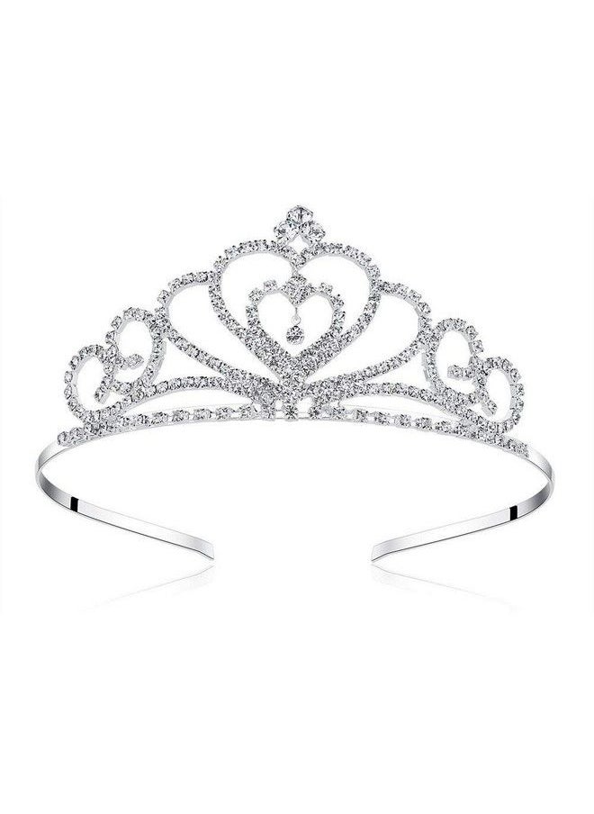 Lovely Shop - Lovelyshop Rhinestone Crystal Tiarawedding Bridal Prom Birthday Pegeant Prinecess Crown (Heart）1 Pack - Image 1