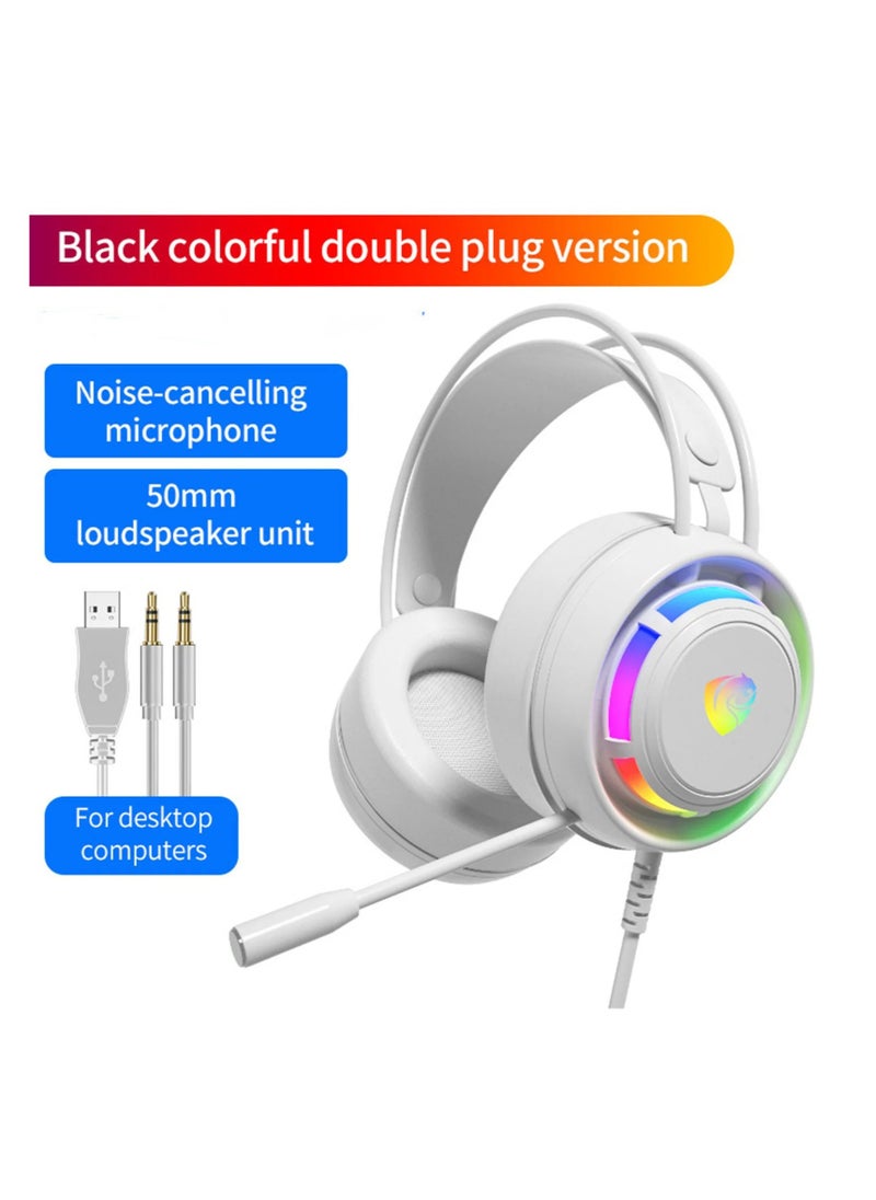 Generic - PSH-300S Computer Headset for PUBG, Audio and Positioning, Gaming Wired Headset, 3.5MM Plug, Illuminated Version,RGB Wired Over-Ear Gaming Headphones for Dual-Channel Desktop Computer  Noise-Cancelling Microphone - Image 1