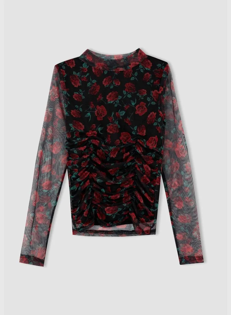 DeFacto Woman Fitted Mock Neck Knitted Long Sleeve T-Shirt