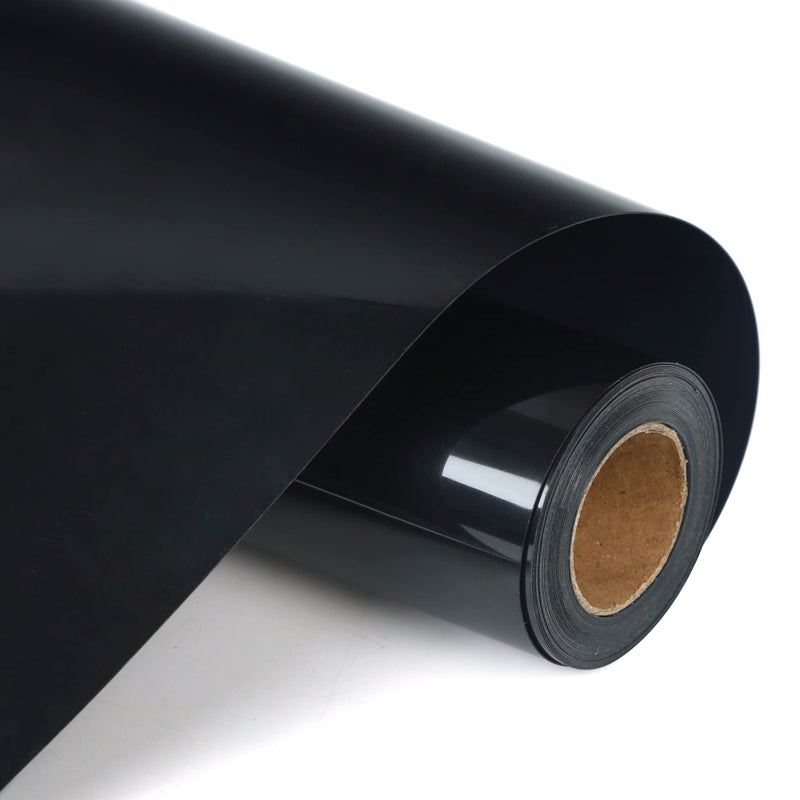 RENLITONG Black HTV Iron on Vinyl 12Inch by 10ft Roll Heat Transfer Vinyl for TShirt HTV Rolls for All Cutter Machine Easy to Cut Weed for Heat Transfer Design