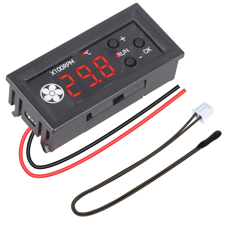 Fan Temperature Controller ICSTATION DC 12V PWM 4Wire Fan Speed Controller Module with Temperature Probe Digital Display Temperature Controlled Governor for 3A Fan PC