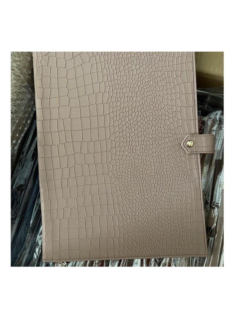 Pouch bag, for daily use, can carry the iPad, laptop, phone, important documents, and all your cards, leather, Light Pink  - Image 2