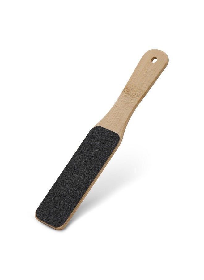 BEZOX Foot File Callus Remover With Bamboo Handle(1 Pcs) Doublesided Portable Foot Scrubber Professional Pedicure Heel Sander For Smooth And Beautiful Feet Dark  - Image 1