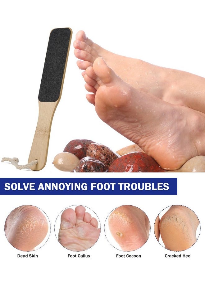 BEZOX Foot File Callus Remover With Bamboo Handle(1 Pcs) Doublesided Portable Foot Scrubber Professional Pedicure Heel Sander For Smooth And Beautiful Feet Dark  - Image 2