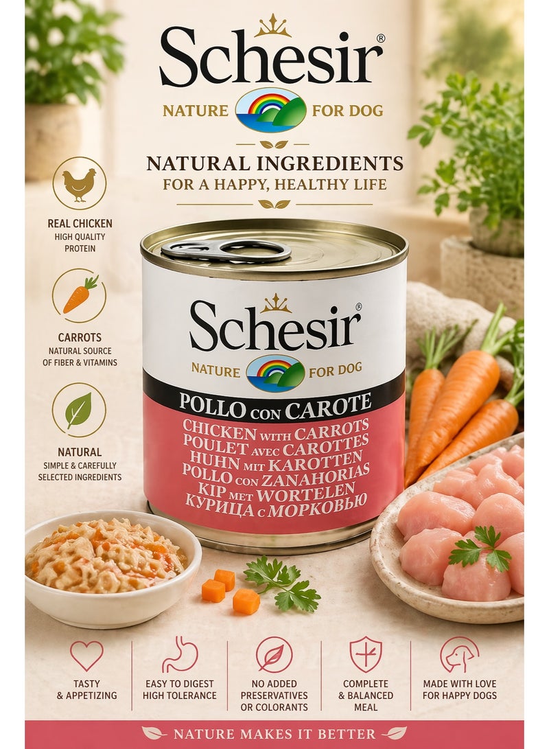 Nature Food for Dog  – Chicken Fillets with Carrots – 100% Natural Ingredients – 150 g Can