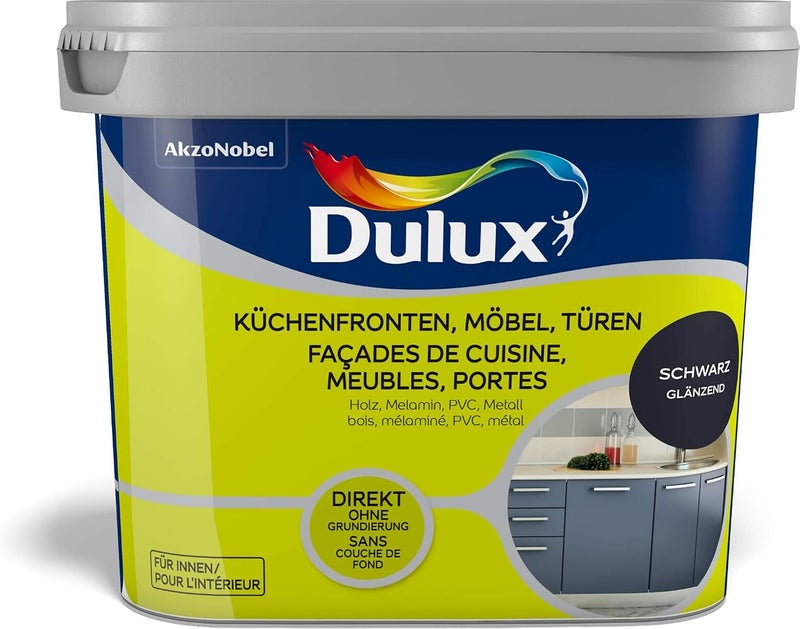 ديولكس طلاء تجديد Dulux Fresh Up 5280680، لأثاث المطبخ والأبواب، لون أسود لامع، سعة 750 مل - Image 1