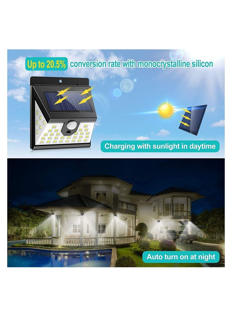 مييلان مستشعر حركة الطاقة الشمسية مصباح أمنية أمان مدعوم بالطاقة الشمسية أضواء لاسلكية مقاومة للماء لجدار الساحة الساحة مرآب شرفة حديقة سياج الفناء - Image 3
