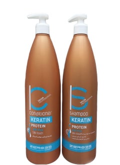 zero35 Italian Keratin Protein Anti Freeze Kit Shampoo And Conditioner For Hair Treatment Sulfate Free and Salt Free 1000 ml 