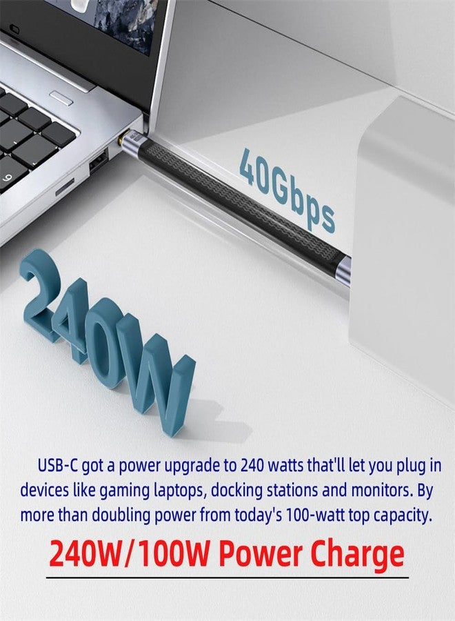 Cablecc كابل CC 240 واط فلات سليم FPC نوع-C USB-C إلى USB4 100 واط ذكر إلى ذكر بيانات 8K كابل للكمبيوتر المحمول والهاتف - Image 3