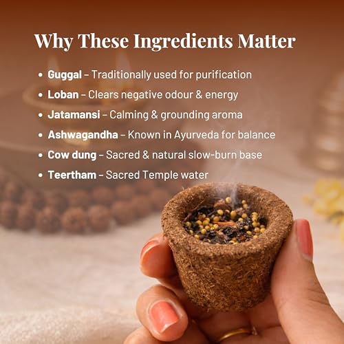 Nytarra Havan Cups - 60 pcs | Cow Dung Base | Premium Havan Cups Made with Herbs, Jatamansi, Ashwagandha, Guggal, Loban | Best for Pooja, Havan & Daily Rituals | Bamboo & Charcoal-Free - Image 5