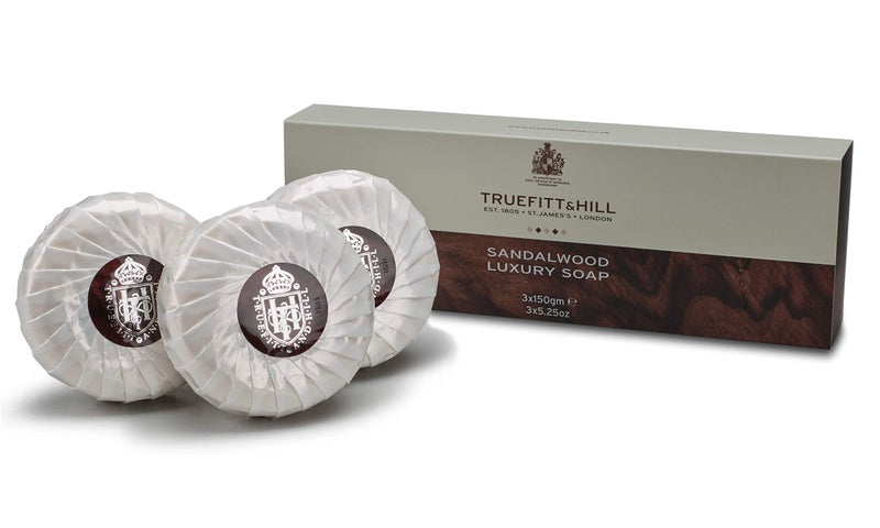 Truefitt & Hill Triple-Milled Luxury Bath & Body Soaps - Sandalwood - Long-Lasting Fragrance, Premium Rich Lather - 3 x 5.29 oz. - Image 2