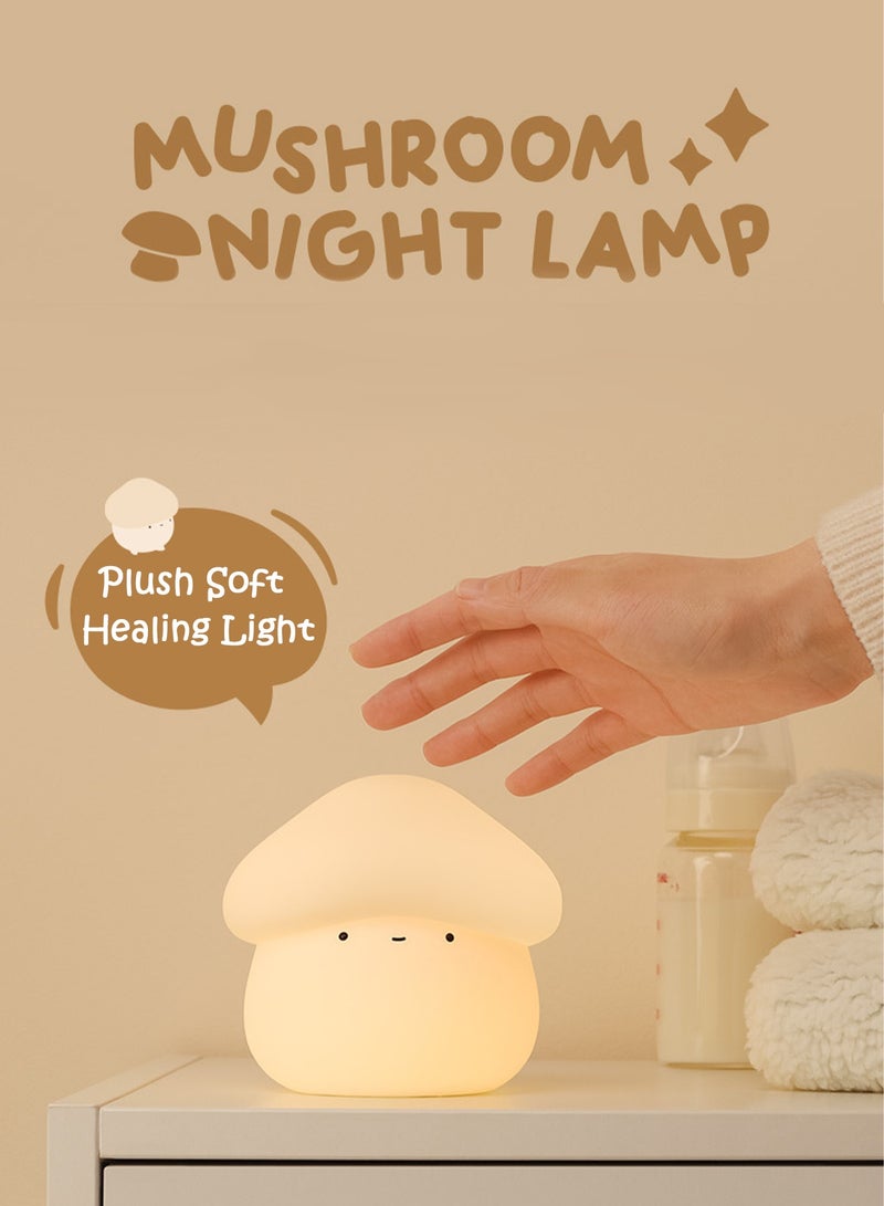 Chillspace Mushroom Night Light for Kids - 2700K Warm White for Baby sleep LED Night Lamp with Timer & Touch Dimming, 55H Rechargeable Safe Silicone Lamp for Nursery, Bedside, Feeding, Bedroom, Gifts - Image 2