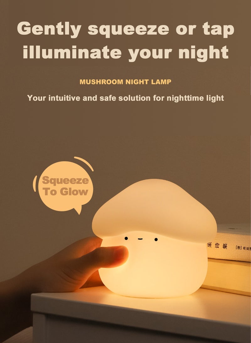 Chillspace Mushroom Night Light for Kids - 2700K Warm White for Baby sleep LED Night Lamp with Timer & Touch Dimming, 55H Rechargeable Safe Silicone Lamp for Nursery, Bedside, Feeding, Bedroom, Gifts - Image 5