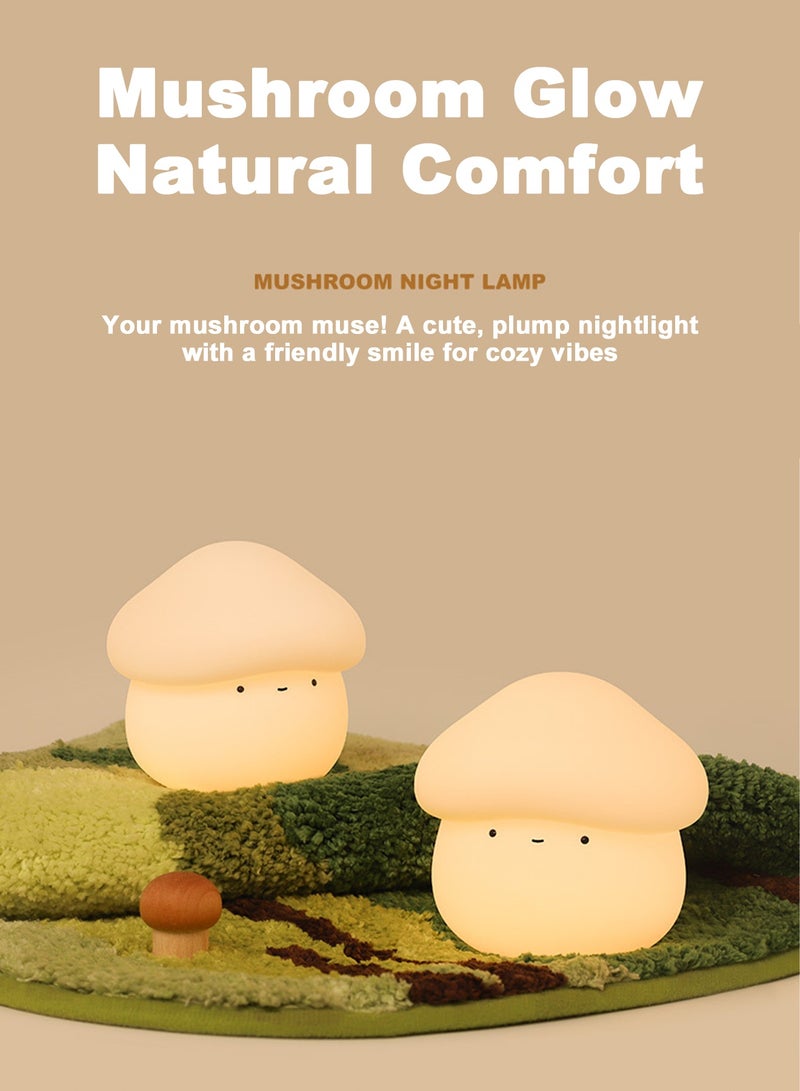 Chillspace Mushroom Night Light for Kids - 2700K Warm White for Baby sleep LED Night Lamp with Timer & Touch Dimming, 55H Rechargeable Safe Silicone Lamp for Nursery, Bedside, Feeding, Bedroom, Gifts - Image 3
