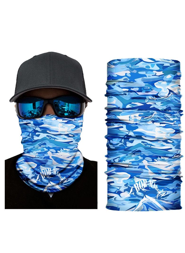 BOB MARLIN Marlin Uv+Protection Face Shield Bandana Blue Storm - Image 2