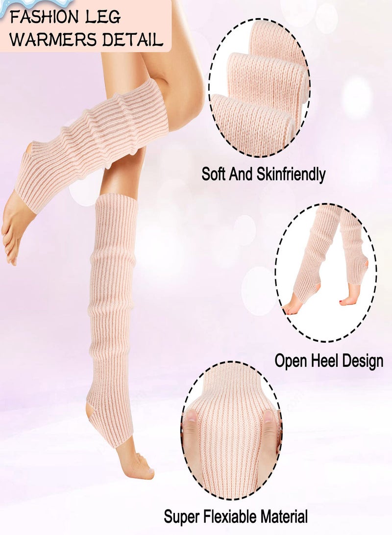 Winter Ribbed Knit Leg Warmers for Women, 2 Pairs Toeless Ballet Leg Warmers for Dance and Yoga, Sports Protective Leg Sleeves and Foot Warmers  - Image 3