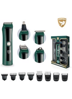 Gryphon Life Hair Clippers and Trimmer 5 in 1 Kit with Barbers Hair Cutting Tool Green