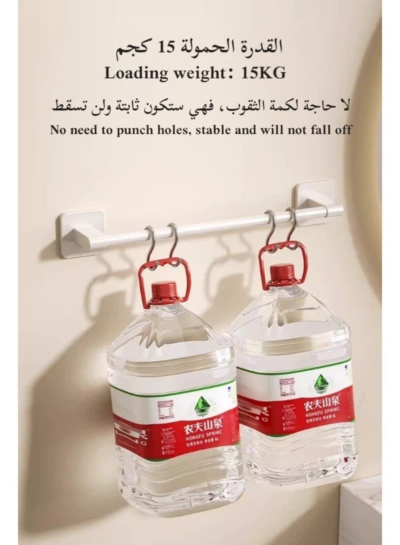 70 cm Wall Mount Towel Bar, Towel Holder, Rust Proof Self-adhesive Towel Rack, Towel and Wash Cloth Hanging Storage Accessories, Bathroom Slippers Rack, Drying Stand, Suitable For Bathrooms, Kitchens - Image 3