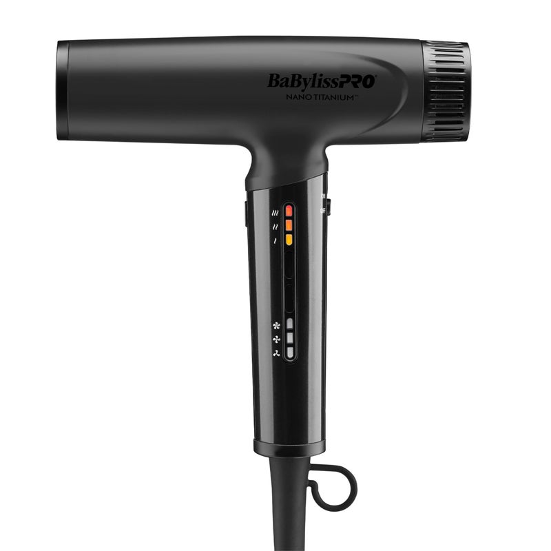 BaBylissPRO Nano Titanium Professional Nano Light Ionic DualVoltage Lightweight Hair Dryer in Black Portable Travel Professional Styling Tool with Diffuser Blow Dryer Set for All Hair Types