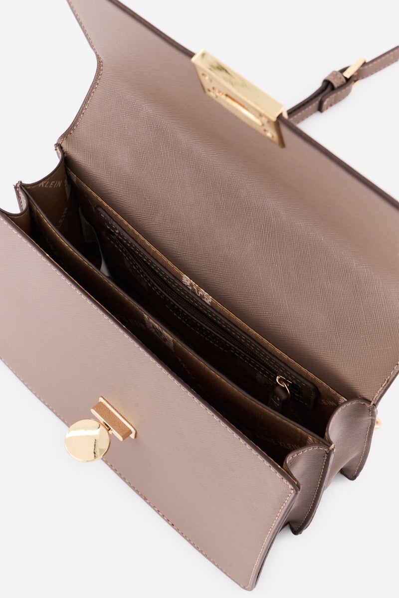 ANNE KLEIN Women Brand Logo Cross Body Bag, Taupe - Image 3