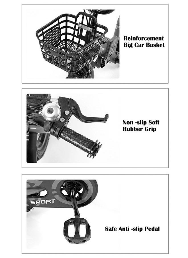 ZCM-HAPPY - Folding Children's Bicycles With Soft Seats And Carbon Steel Frame 16 inches - Image 1