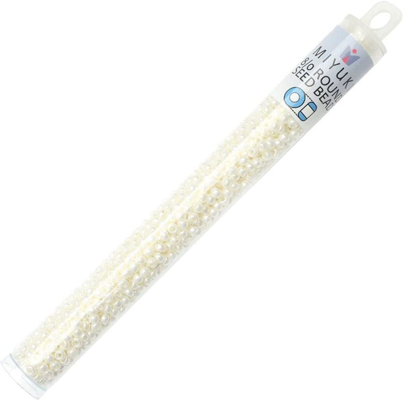 Miyuki Round Rocaille Seed Beads Size 8/0 22g Pearl Ceylon - Image 3