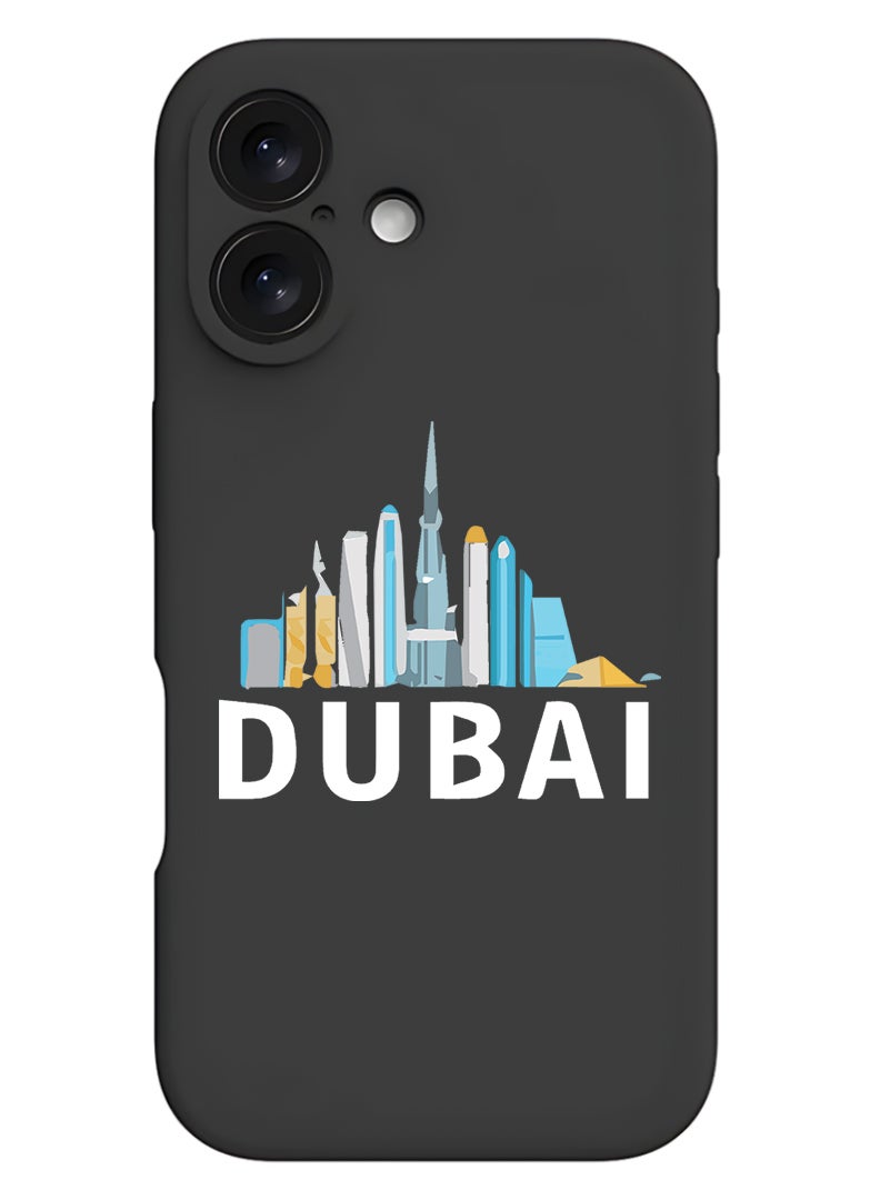 Theodor Protective Slim Fit Case Liquid Silicone Cover with Full Body Protection Anti-Scratch Shockproof Case For Apple iPhone 17 (Black) Dubai - White - Image 1