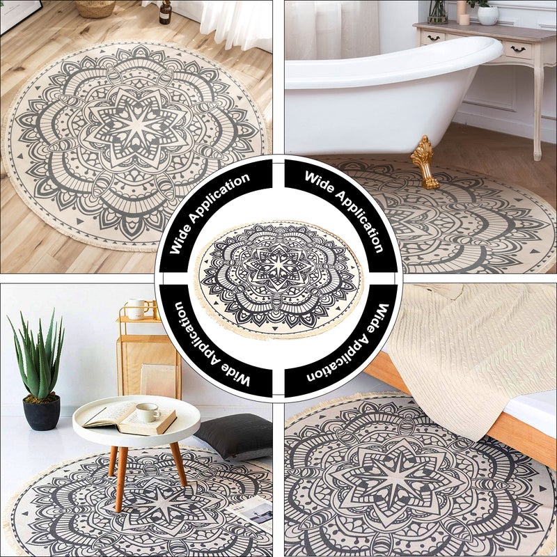 Nordic Ethnic Style Round Large Area Rug Bohemia Carpet Bedroom Floor Mat - Image 5