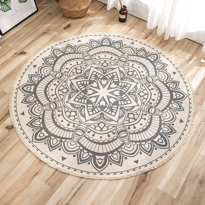 Nordic Ethnic Style Round Large Area Rug Bohemia Carpet Bedroom Floor Mat - Image 1