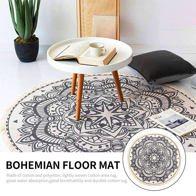 Nordic Ethnic Style Round Large Area Rug Bohemia Carpet Bedroom Floor Mat - Image 4