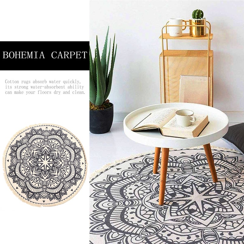 Nordic Ethnic Style Round Large Area Rug Bohemia Carpet Bedroom Floor Mat - Image 3