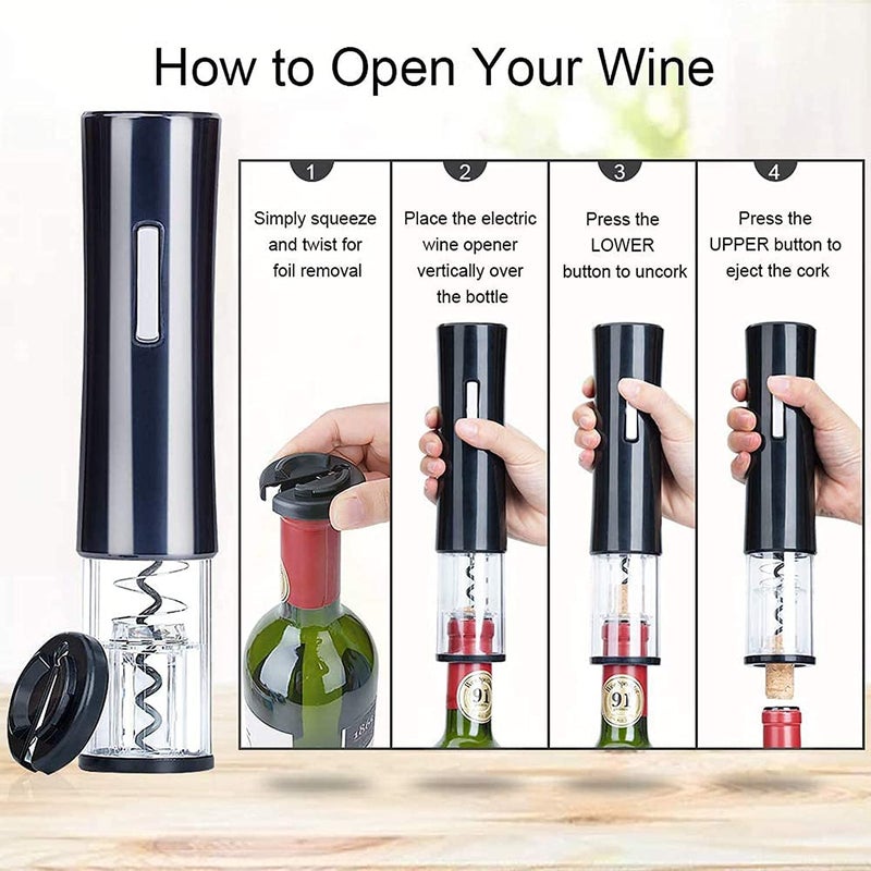 REPLEX REPLEX Wine Opener with Foil Cutter Gift Set for Wine Lovers Wine Pump Air Pressure Wine Bottle Opener Easy Cork Remover Corkscrew Wine Bottle Openers  - Image 4