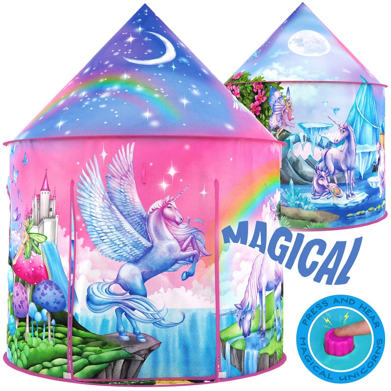 W&O WO Unicorn Sparkle Play Tent with Magical Unicorn Sounds  Captivating Pop Up Tent for Girls  Perfect for Indoor  Outdoor Play - Image 2