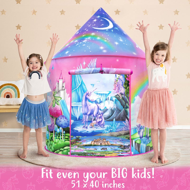 W&O WO Unicorn Sparkle Play Tent with Magical Unicorn Sounds  Captivating Pop Up Tent for Girls  Perfect for Indoor  Outdoor Play - Image 3