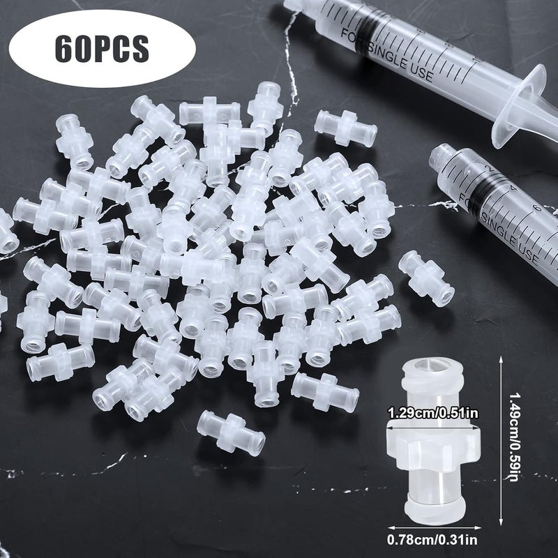 AIEX 60pcs Syringe Adapter Kit - Female Luer Lock Syringe to Coupler Adapter Spec compliant trusted quality - Image 2