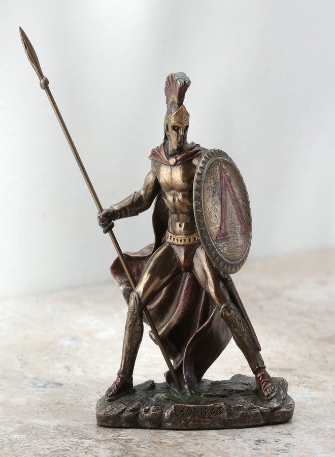 Veronese Design 4 Inch Miniature Greek Spartan Warrior Leonidas Cold Cast Resin Bronze Finish Figurine Educational Collectible - Image 2