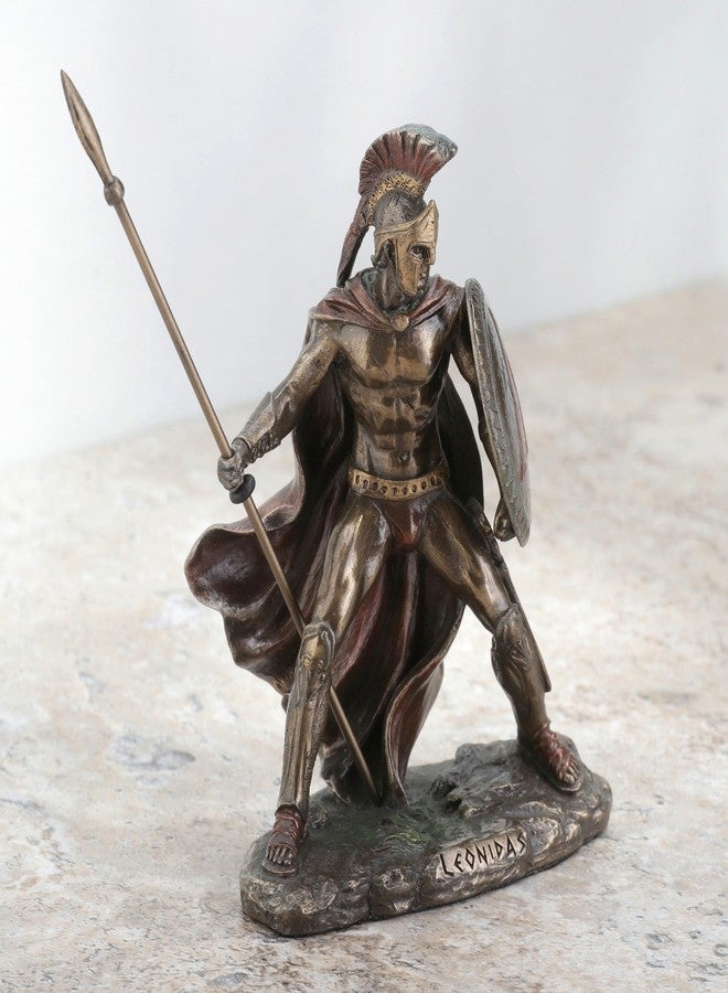 Veronese Design 4 Inch Miniature Greek Spartan Warrior Leonidas Cold Cast Resin Bronze Finish Figurine Educational Collectible - Image 5