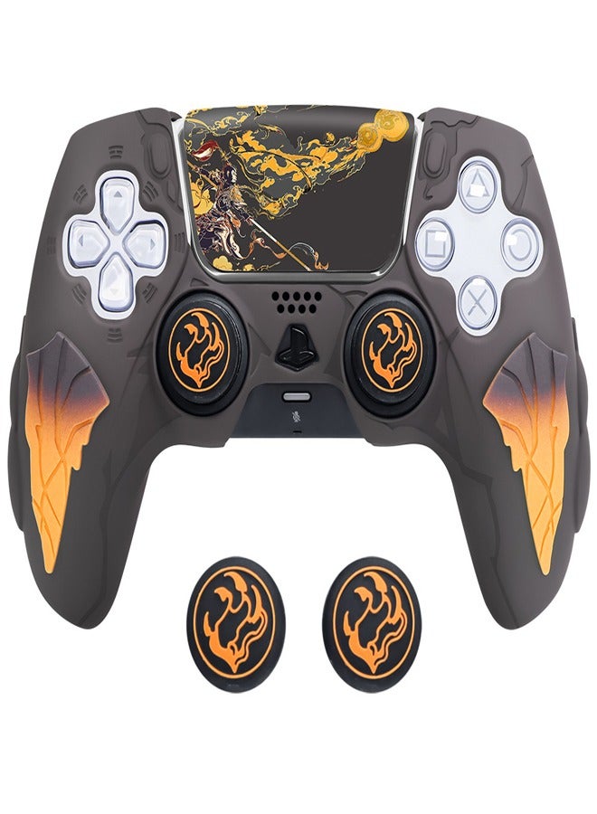 General Silicone Controller Protective Case for PS5 Yellow Black Gradient Black Myth Wukong Theme Cool Design  - Image 1