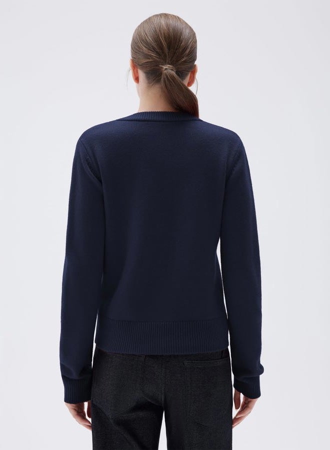 SUUKSESS Women Chunky Cashmere Blend Cardigan Sweaters Trendy Fall Fashion Button Up Long Sleeve Knit Outfits, Navy, XS - Image 3