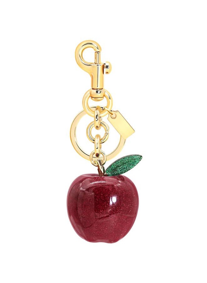 SKYFUN Cherry Keychain for Women Strawberry Apple Bag Charm Key Chain Accessories Gifts for Birthday Christmas Valentine Day, Gold Key Ring-red Apple With Green Leaf, 4.65 - Image 1