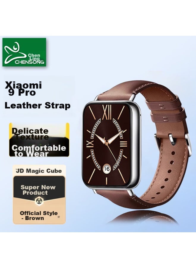 Chensong متوافق مع Xiaomi Redmi Watch 5 Strap، Xiaomi Bracelet 9pro/8pro Strap، جلد Redmi Watch 5 Esim Strap، معدني بني سريع التحرر - Image 1