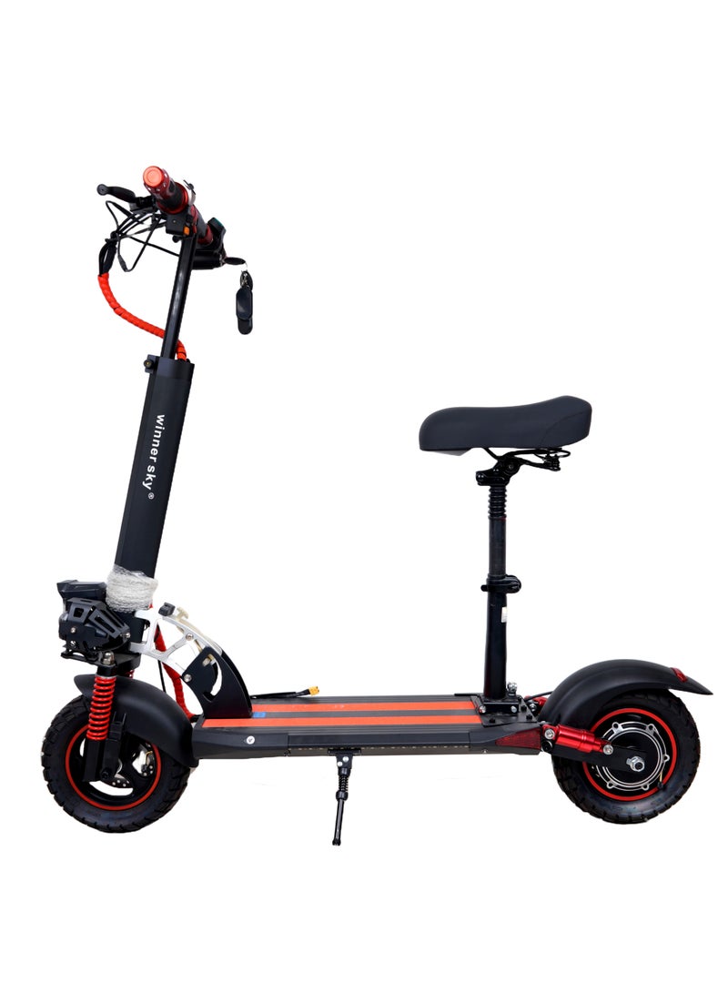 وينر سكاي E10 برو سكوتر كهربائي بمحرك 1500 واط | مدى 25 إلى 30 كم | قابل للطي بالكامل | إطارات للطرق الوعرة | إطارات 10 × 2.5 | فرامل مزدوجة | عداد رقمي | بلوتوث | ملحقات مجانية - Image 2