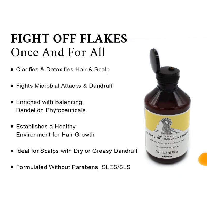 Davines Naturaltech PURIFYING Shampoo, Anti-Dandruff Protection While Gently Cleansing And Clarifying, 8.45 fl. oz. - Image 3